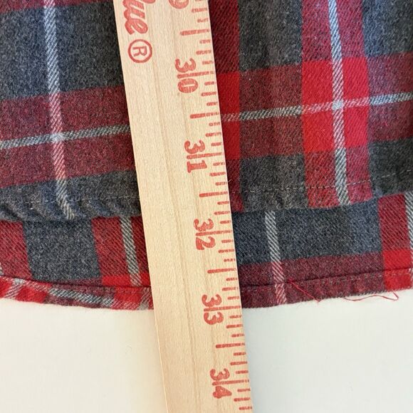 Outdoor Casuals Shirt Mens XLT Red Gray Plaid Pearl Snap Flannel Western Cowboy‎ - Picture 7 of 7